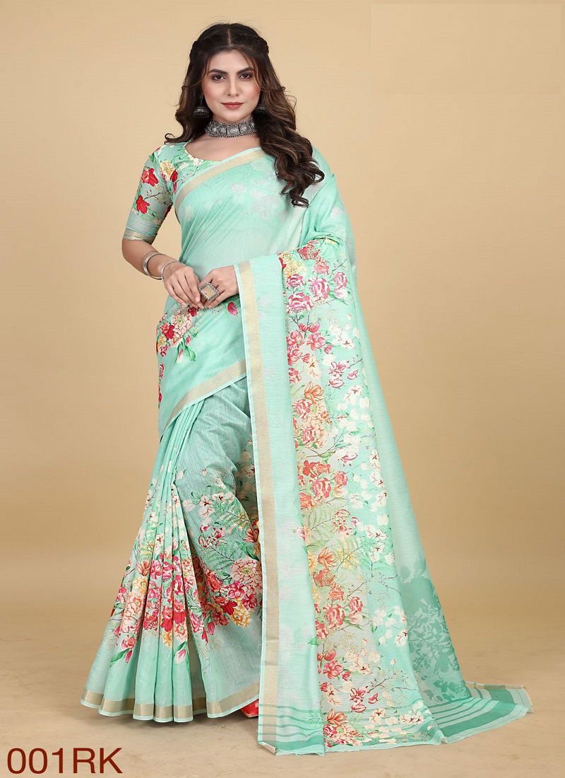 Rangkaat 001 Floral Printed Cotton Sarees Catalog
